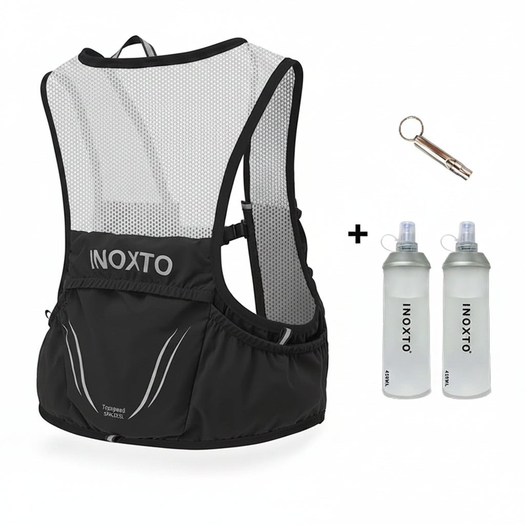 Gilet d'hydratation outdoor inoxto/ flasques x2