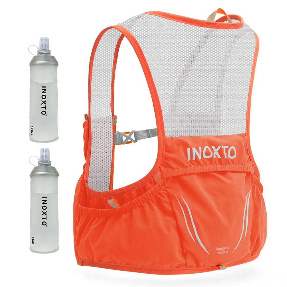 Gilet d'hydratation outdoor inoxto/ flasques x2